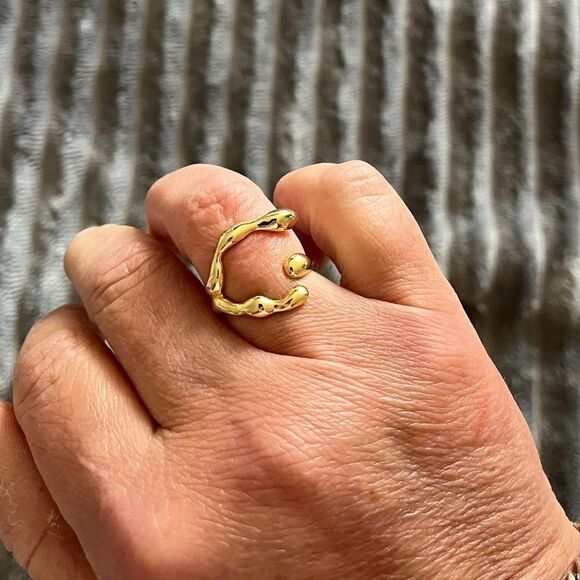 The Fascinating Ring in 14k yellow gold over 925 silver adjustable - Picture 2 of 5